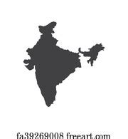 Free Art Print Of India Map Vector Silhouette Illustration India Map