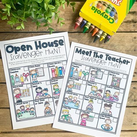 Pre K Open House Scavenger Hunt Sheet