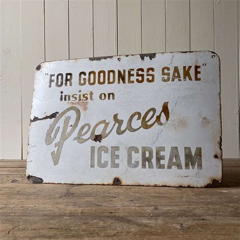 Vintage Enamel Ice Cream Sign in Antique signs