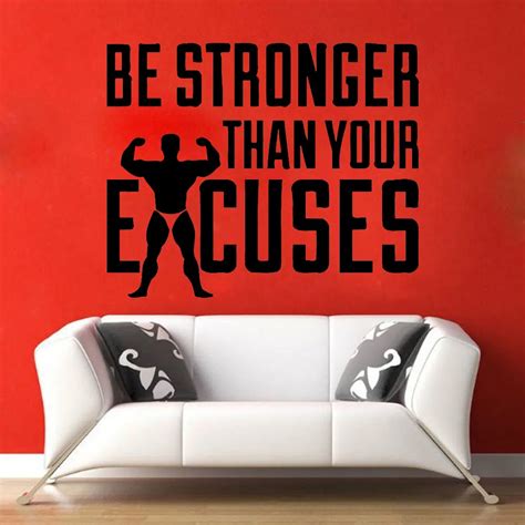 Gym Quotes Wall Sticker For Bedroom Art Wall Decals House Decorative