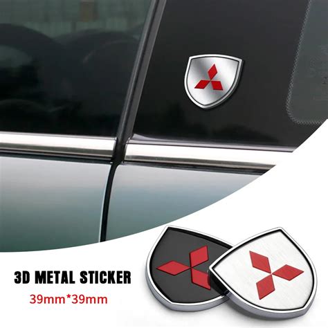 Metal Car 3D Adesivo Para Mitsubishi Emblema Auto Door Shield Emblema