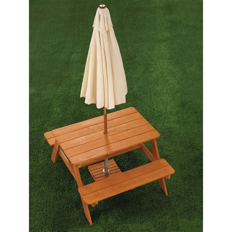 Outdoor Picnic Table With Umbrella