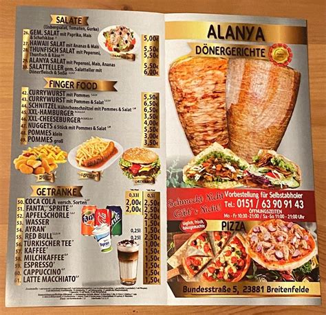 Carta Del Restaurante Alanya D Ner Imbiss Breitenfelde