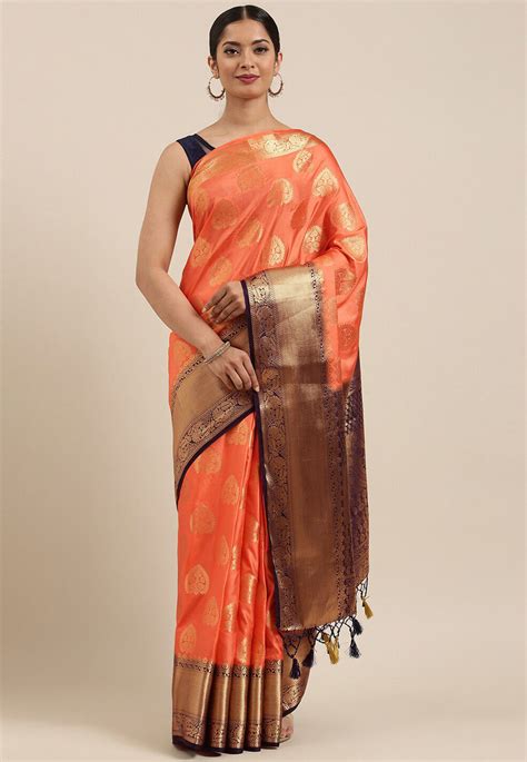 Kanchipuram Saree In Peach SNGA3188