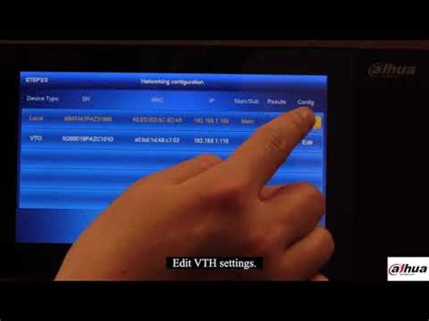 Dahua Intercom One Key Configuration Vth And Vto Youtube