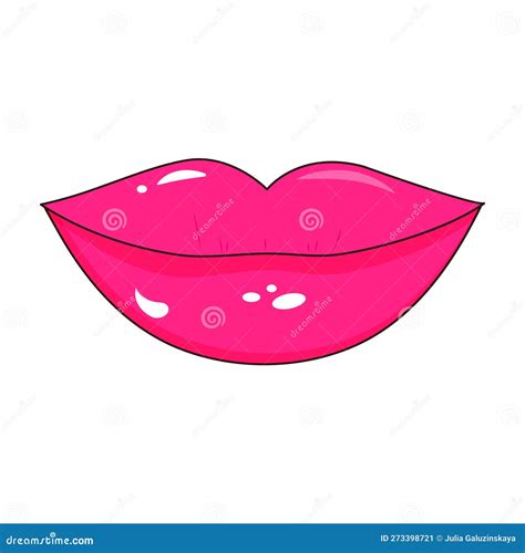 Labios Brillantes Sensuales Sonrientes Al Estilo Del Arte Pop Icono De