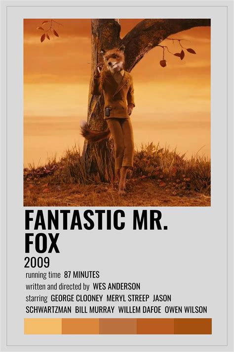 Fantastic Mr Fox Wes Anderson Polaroid Movie Poster Etsy