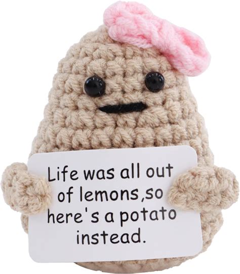 Amazon BELCOSD Cute Positive Potato 3 Inch Funny Mini Crochet