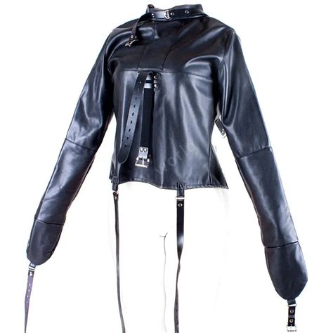 Soft Pu Leather Fetish Straitjacket Bondage Restraint Top Leather