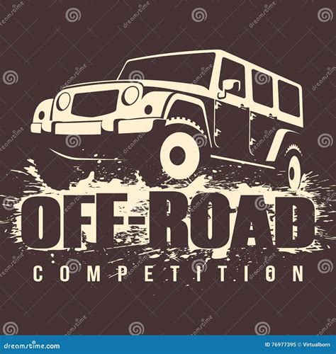 Competição Fora De Estrada Do Carro 4x4 Ilustração do Vetor