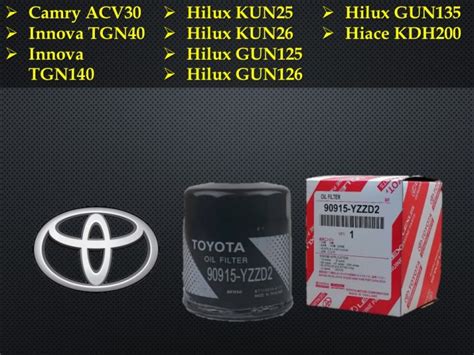 90915 YZZD2 Toyota Hilux KUN25 KUN26 GUN125 Hiace Innova Unser