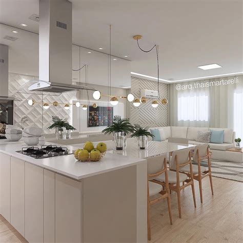 Kitchen Island Integrated With Dining Room