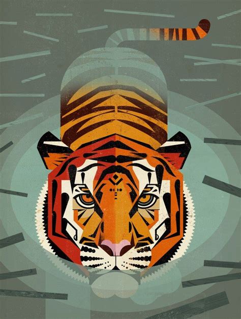 Swimming Tiger By Dieter Braun Art Graphic Design Illustration