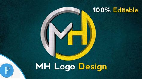 M H Professional Logo Design On Android Phone Mh Logo In Pixellab