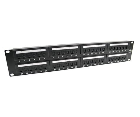 Cat6 48 Port Unshielded 2U Copper Patch Panel Fibertronics Inc