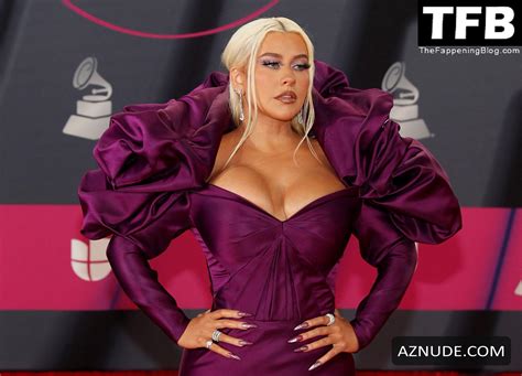 Christina Aguilera Sexy Shows Off Her Cleavage At The Latin Grammy