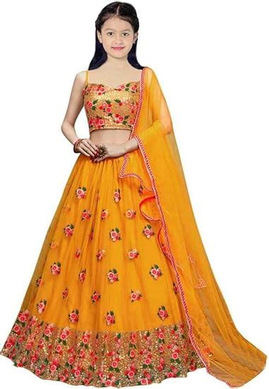 Buy Girls Satin Semi Stitched Lehenga Choli 3 13 Year Free Size 9