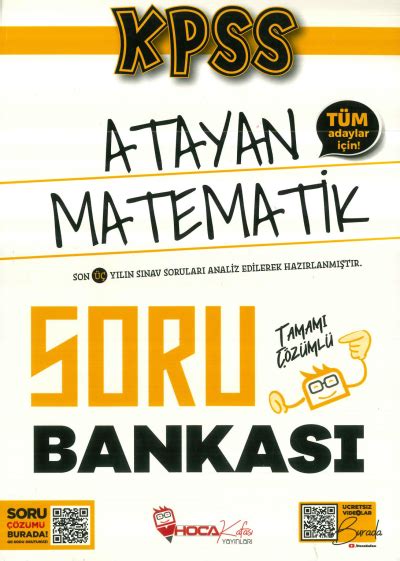 ATAYAN MATEMATİK SORU BANKASI TAMAMI ÇÖZÜMLÜ HOCA KAFASI YAYINLARI