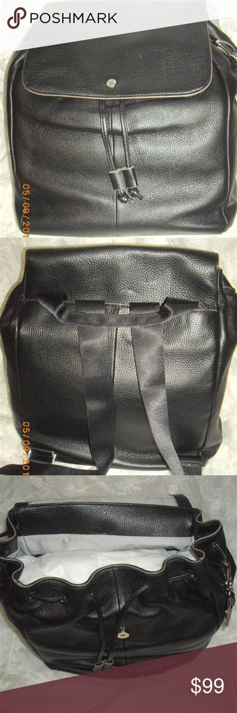 Isaac Mizrahi Black Glove Leather Bag Backpack | Leather gloves, Black ...