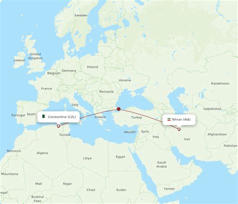 All Flight Routes From Constantine To Tehran CZL To IKA Flight Routes