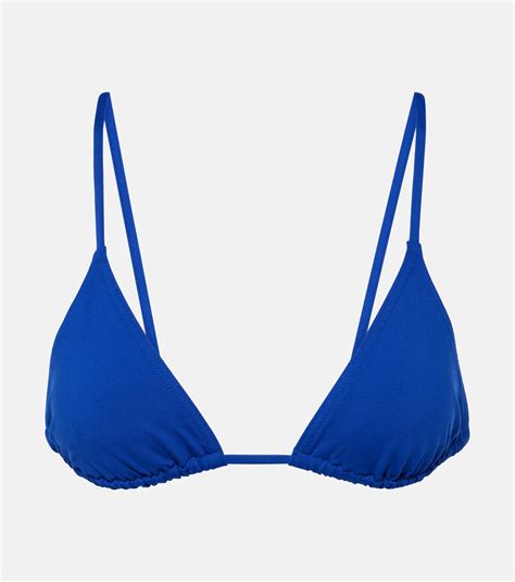 Mouna Triangle Bikini Top In Blue Eres Mytheresa