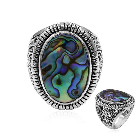 Schillernde Chinesische Abalone Silber Ring Art Of Nature