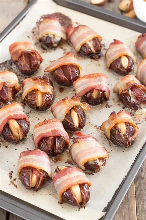 Bacon Wrapped Stuffed Dates • The Healthy Foodie