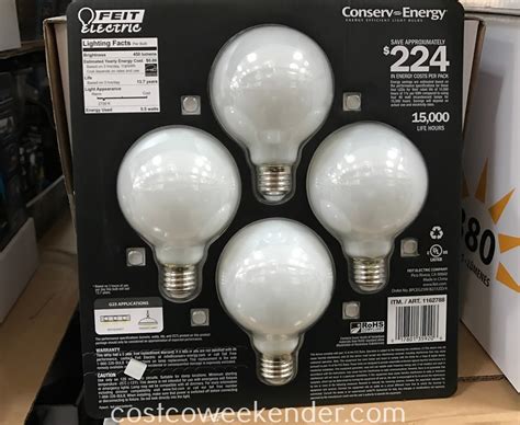 Feit Electric Globe Frosted Led Bulbs 4 Pack Costco Weekender