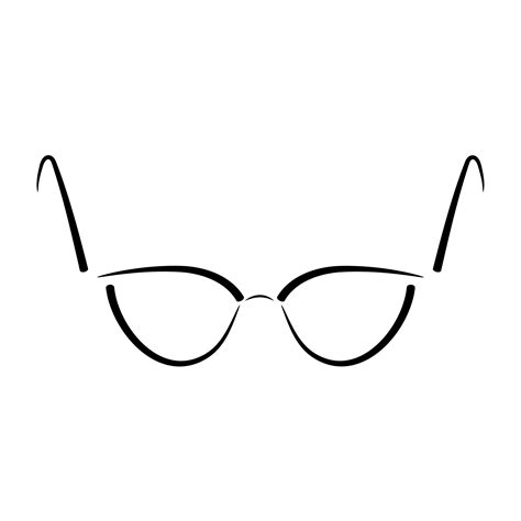 Doodle Glasses Front View Of Glasses Minimalist Black Linear Sketch