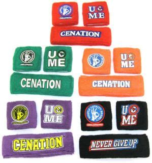 JOHN CENA Salute the Cenation Green Headband Wristbands Set NEW