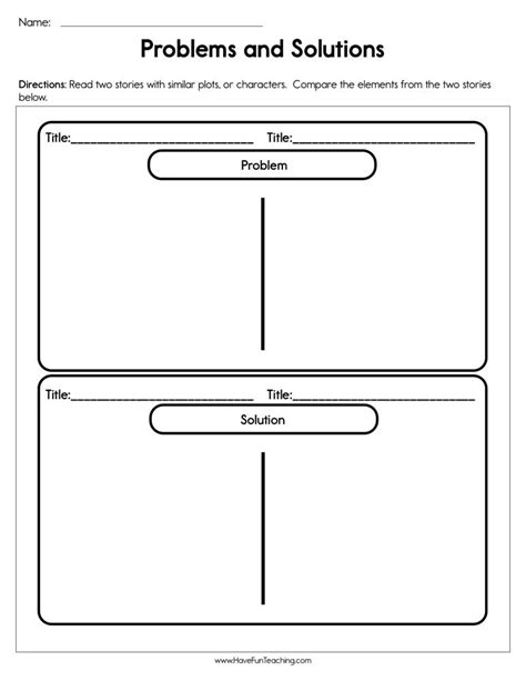 Problem Solution Worksheets Worksheets For Kindergarten