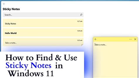 How To Find And Use Sticky Notes In Windows 11 Youtube