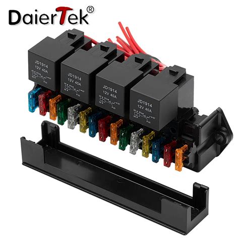 DaierTek Caja De Rel De Fusibles De 15 Ranuras Montaje De Multicircuito