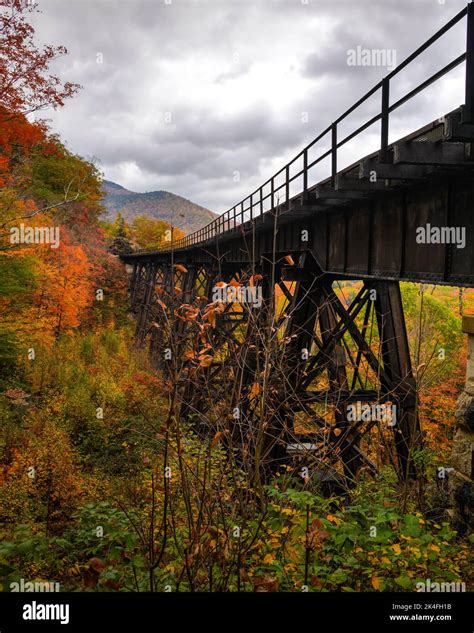 fall foliage railroad tracks in New England Stock Photo - Alamy