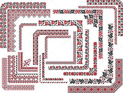 Set of Corner Patterns for Embroidery Stitch Stock Vector by ©sonechko ...