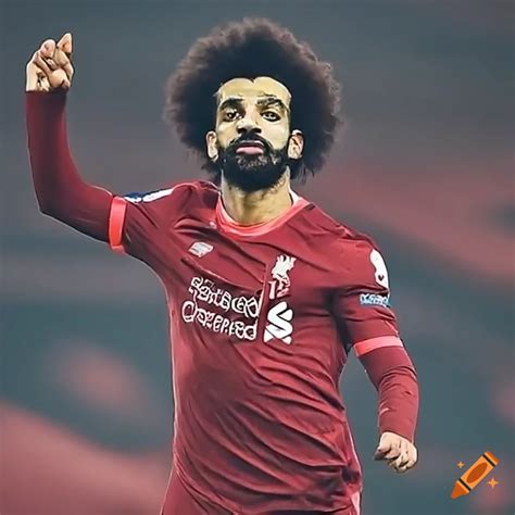 Mo Salah Celebrating Scoring A Goal