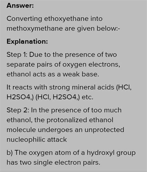 convert ethoxyethane to methoxyethane - Brainly.in