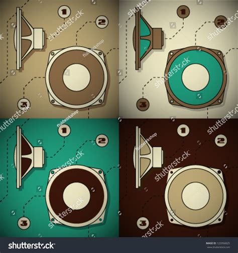 Vector Retro Loudspeakers Design Stock Vector Royalty Free 122056825