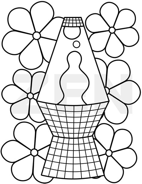 Lava Lamp Printable Adult Coloring Page Coloring Page For Etsy Hong Kong