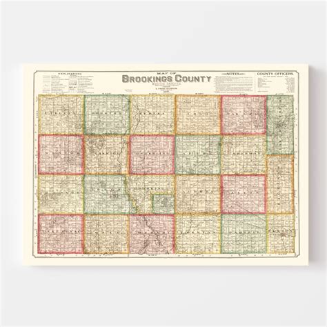 Vintage Map Of Brookings County South Dakota 1897 By Teds Vintage Art