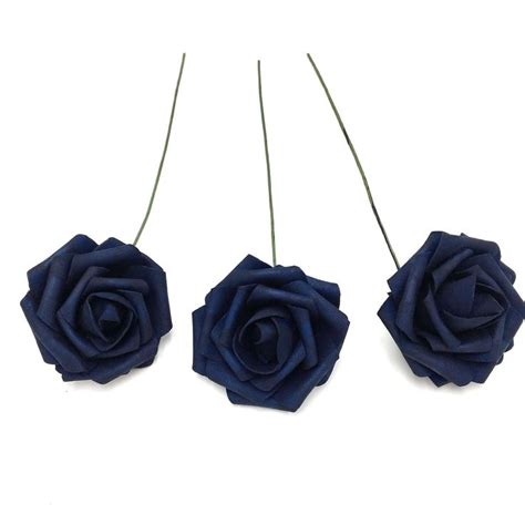 Navy Blue Wedding Flowers Artificial Rose Flowers Deep Blue - Etsy ...