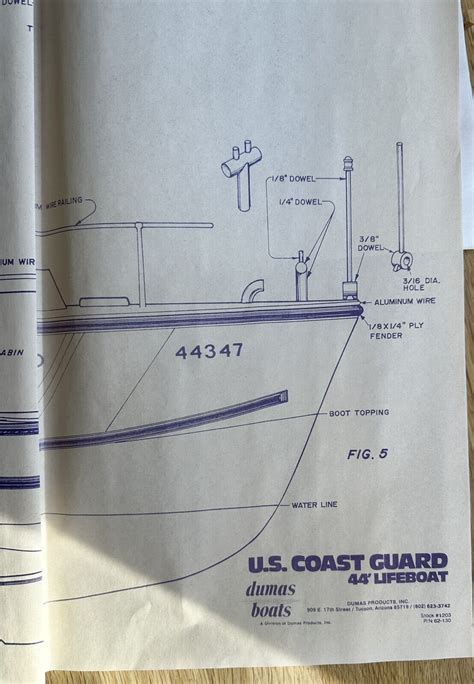 Vintage Very Nice Dumas Kit No 1203 Us Coast Guard 44 Lifeboat Nr