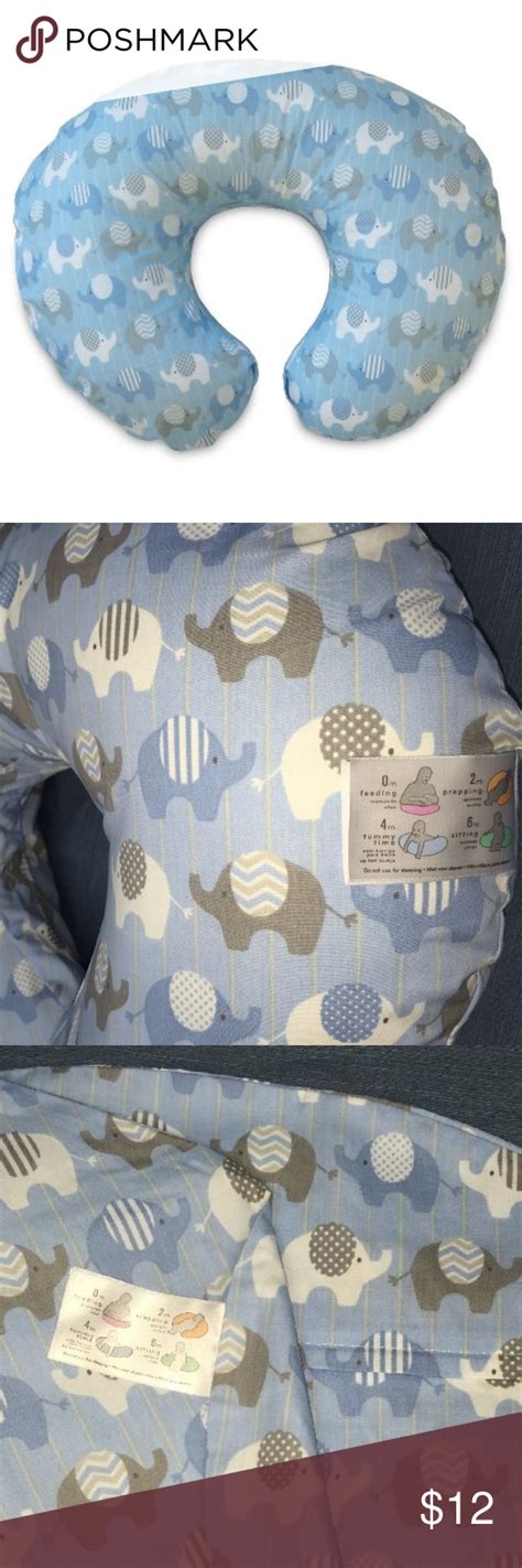 Boppy Pillow Cover Slipcover Elephant Blue Nursing New With Manufacturers Tags Not In The