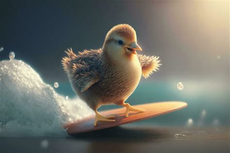 The Surfing Chicken Catching Waves In The Ocean With Style 24065143