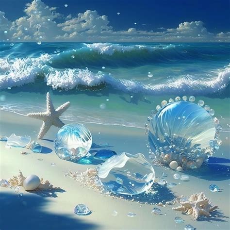 Premium Ai Image Seashells On The Beach Wallpapers