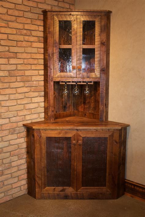 Mini Corner Bar Handcrafted From Reclaimed Barnwood By Mortise