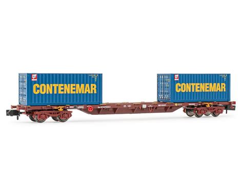 Arnold N Güterwagen Renfe MMC 4 achs Container Tragwagen 2 Container