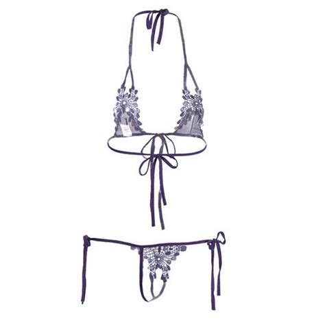 Jual Sexy Lingerie Set Wanita Bra Celana G String Bikini Bra B Ungu All Size Jakarta