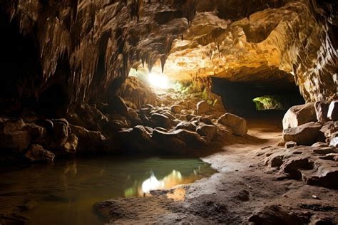 Cavern outdoors nature illuminated. AI | Premium Photo - rawpixel