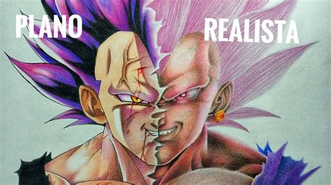 plano vs semi realista como dibujar a vegeta ultra ego fácil YouTube